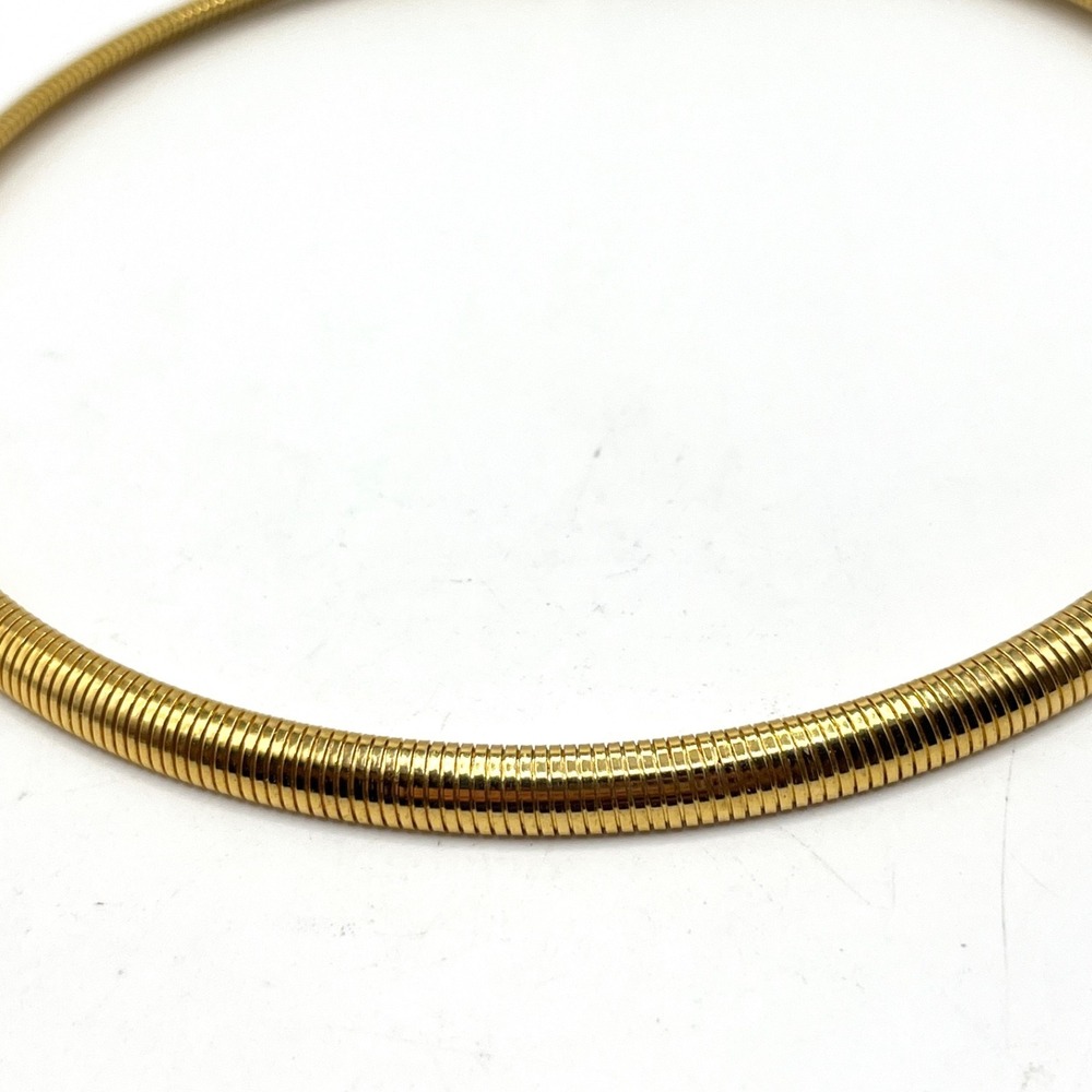 Vintage Gold Tone Omega Choker Necklace Cleopatra 80s Style 17" - Picture 3 of 10